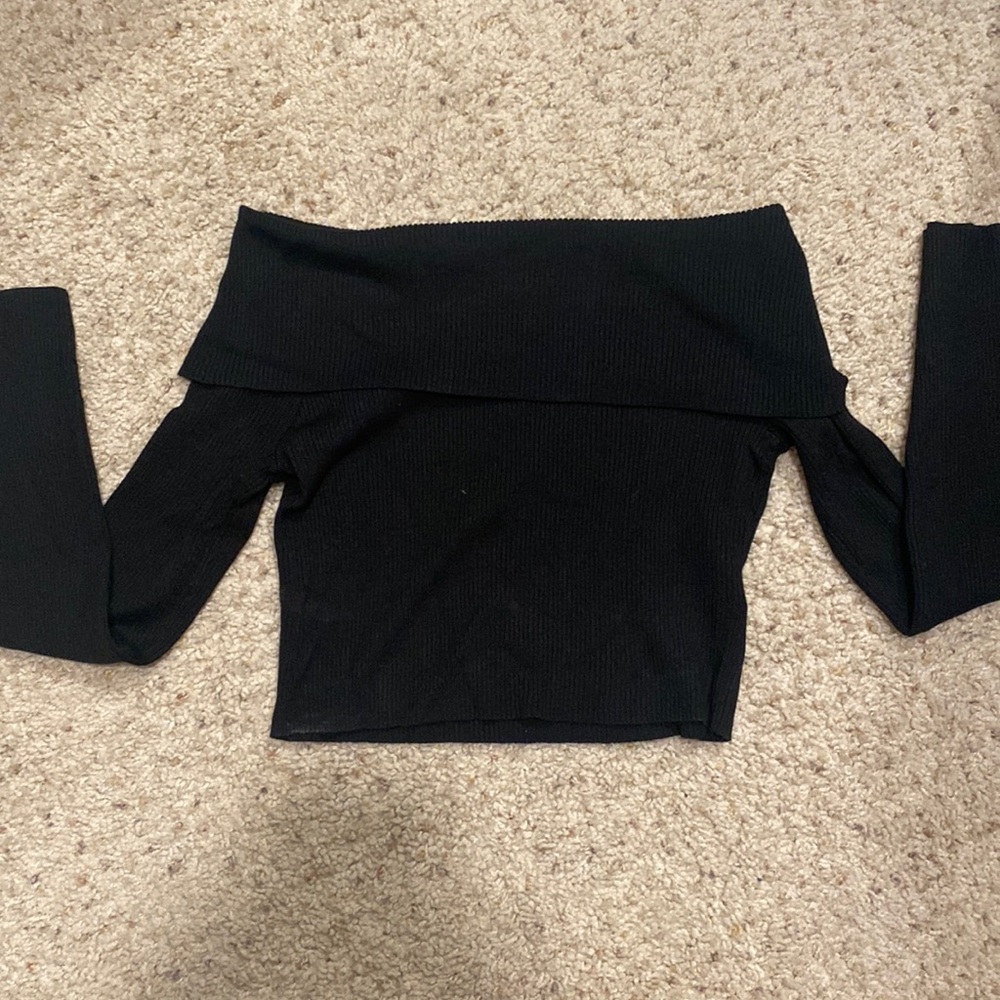 Black off shoulder long sleeve